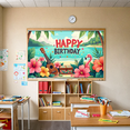 thumbnail image 5 of Tropical Themed Happy Birthday Banner with Flamingo Ukulele and Flowers Party Backdrop Decorations for Beach Parties Photography Props Birthday Celebrations, 5 of 7