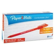 Comfortmate Ultra Ballpoint Pen, Stick, Medium 1 Mm, Red Ink, Red Barrel, Dozen | Bundle of 5 Dozen