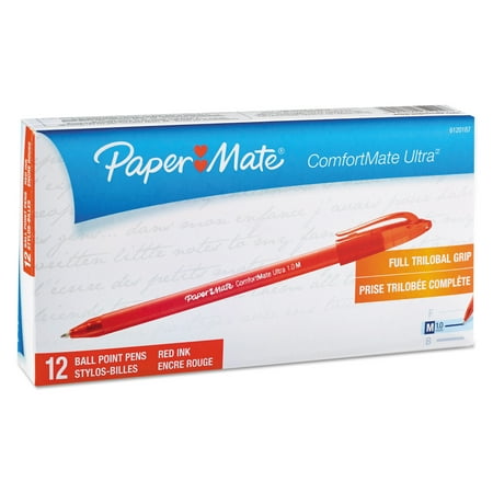 Comfortmate Ultra Ballpoint Pen, Stick, Medium 1 Mm, Red Ink, Red Barrel, Dozen | Bundle of 5 Dozen