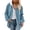 Light Blue, variant on Women's Fuzzy Fleece Jacket Hooded Color Block Patchwork Lady Cardigan Coat Outerwear With Pockets And Cat Ears for Fall and Winter Wear,Coffee,S