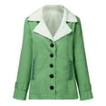 thumbnail image 2 of Fluffy Jacket Button Down Overcoat Women Solid Color Coat Windproof Outer Coat Long Sleeve Cardigan Warm Winter Overcoat, 2 of 6