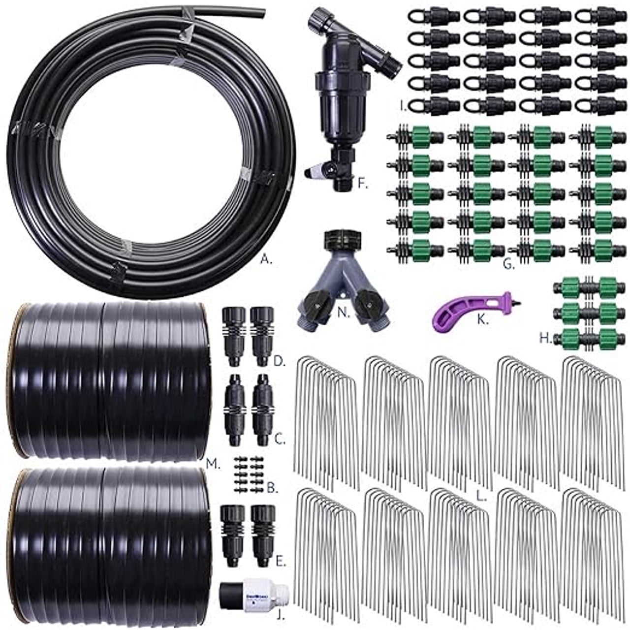 DripWorks Drip Tape Irrigation Kit with 4000' Drip Tape, Fittings, and Accessories
