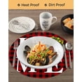 thumbnail image 3 of 13 Inch Round Placemats Set of 6, Christmas Home Non Slip Heat Insulation PP Table Mats, Winter Xmas Red Black Buffalo Plaid Washable Place Mats for Kitchen Dining Party Table Decor, 3 of 7