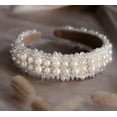 thumbnail image 4 of LinYooLi Women's Pearl Bridal Headband with Rhinestones - Elegant Hair Hoop and Hairbands Accessories for Wedding and Brides, 4 of 7