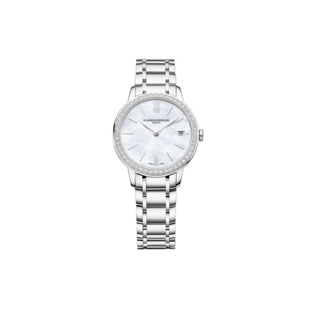 Baume et Mercier Classima Quartz Diamond Bezel Steel Women's Watch M0A10478