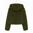 thumbnail image 4 of Rutainlusire Womens Fashion Trendy Casual Warm Comfy Hooded Faux Furry Cardigan Jackets 2025 Women's Loose Knit Cardigan Coat Long Hair With Lining Long Sleeve Drop Shoulder Sleeve Hooded Top, 4 of 5