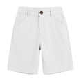thumbnail image 6 of MGDXOX Girls Classic Solid Color Chino Shorts Button Zip Closure Straight Leg Casual Bottoms Simple Stylish Design for School Uniform Daily and Formal Occasions White 11 Years, 6 of 9