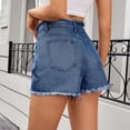 thumbnail image 5 of TIANZEN High Waisted Denim Shorts Women Distressed Stretchy Baggy Jean Shorts Hem Casual Short Jeans Chafing Shorts for Women Women Shorts Set, 5 of 7