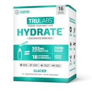 TruLabs Hydrate Glacier, Hydration Electrolyte Powdered Drink Mix, 16 Sticks