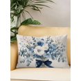 thumbnail image 2 of Outdoor Pillows Waterproof, Blue Spring Floral Bedding Throw Pillows with Insert for Couch Sofa Bed, Watercolor Summer Flowers Vintage 12x20 Inch Pillowcases Decorative Camping Patio Pillow Set of 1, 2 of 8