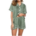 thumbnail image 2 of Qiopertar Liquidation à Moins de 5$ Blouse Décontractée à Col Rabattu Manches Courtes Mode Short Ensemble de Pyjama Grandes Économies de Vacances!, 2 of 4