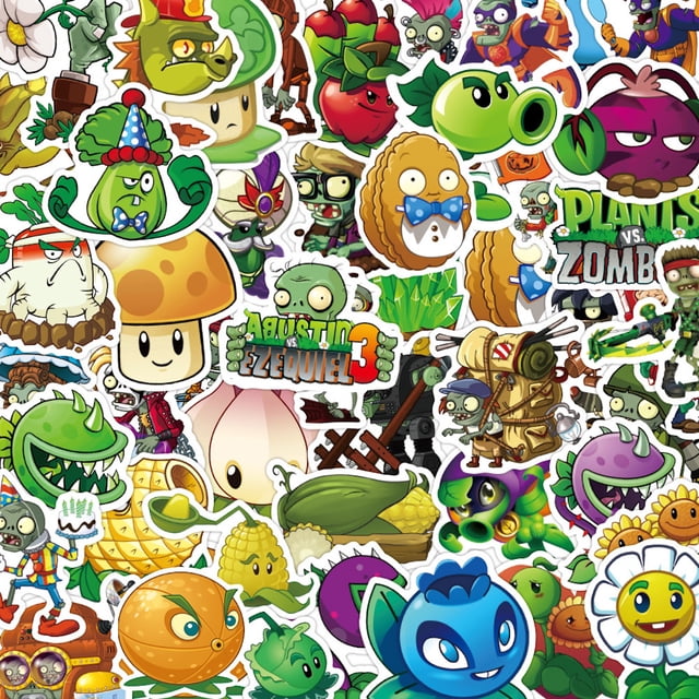 Paquete de pegatinas Plants And Zombies Anime, 50 unidades