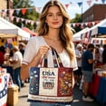 thumbnail image 2 of Lksixu USA 250th Anniversary Tote Bag for Women, Red White and Blue Quilted Shoulder Bag, 1776-2026 Commemorative USA Patriotic Handbag, Reusable Casual Shopping Bags Gifts for Friends Family, 2 of 6