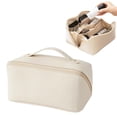 thumbnail image 1 of Bolsa De Cosméticos De Viaje Portátil Bolsa De Maquillaje De Cuero PU Bolsa De Cosméticos De Gran Capacidad Organizador Bolsas De Aseo Con Asa Y Divisor, 1 of 8