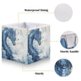thumbnail image 6 of WOBOGO Blue Dragon and White Fox Storage Basket Foldable Easy to Clean Durable with Hollow Support Plate with Handle 11.02×11.02×11.02 in, 6 of 8