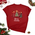 thumbnail image 2 of Puntoco Blusa informal de cuello redondo con estampado navideño para mujer, 2 of 4