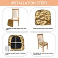 thumbnail image 4 of Desert Camo Beige Seat Covers for Dining Room Chairs Set Of 4,Stretch Printed Washable Chair Seat Cover with Elastic Ties and Button,Removable Waterproof Couch Cushion Covers, 4 of 6