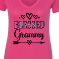 thumbnail image 4 of Inktastic Blessed Grammy Women's V-Neck T-Shirt, 4 of 5