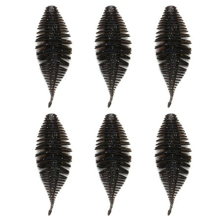 6pcs Artificial Rubber Worm Soft Soft Lure Swimbait Fishing Lure Silicone Baits WHITE