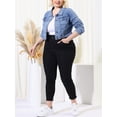 thumbnail image 2 of Women Plus Size Button Closed Cropped Denim Jacket Blue Gray 2X, 2 of 6