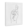 thumbnail image 2 of Stupell Industries Mid-Century Hand with Fingers Crossed Minimal Line Drawing Canvas Art, 24 x 30, by Ziwei Li, 2 of 7