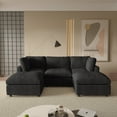 thumbnail image 3 of Magic Home 100.5" Modular Sectional Sofa, Modern Chenille U Shaped Cloud Couches Black Couch for Living Room, Apartment, Office, 5-Seat, Black, 3 of 12