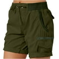 thumbnail image 2 of Danhjin Women's Cargo Pants High Waisted Elastic Drawstring Lightweight Cargo Pants Soft Stretch Baggy Casual Streetwear Travel Hiking, 2 of 5