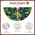 thumbnail image 4 of Daiia Dinosaurs and Flowers Drawing Merry Christmas Tree Skirt , Xmas Large Lace-up Tree Skirt, Santa Snowflakes Rustic Home Decorations New Year Party Farmhouse Decor-48", 4 of 7