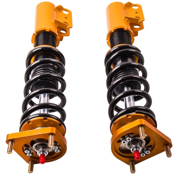 maXpeedingrods Coilover for Ford Mustang 1994-2004, 24 Levels Damper Adjustable Shock Absorber Struts, Height Adjustable Lowering Kit Gold