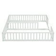 thumbnail image 5 of Mirightone Montessori Double Floor Bed for 2, Wood Twin Size Floor bed Frame with Guardrails for Sibling (White), 5 of 13