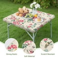 thumbnail image 4 of Square Tablecloth with Elastic Edges 36 * 36 Inch Pioneer Waterproof Chinoiserie Beautiful Flowers Art Table Cover Washable Indoor and Outdoor for Party Kitchen Dinner Banquet Patio Picnic, 4 of 6