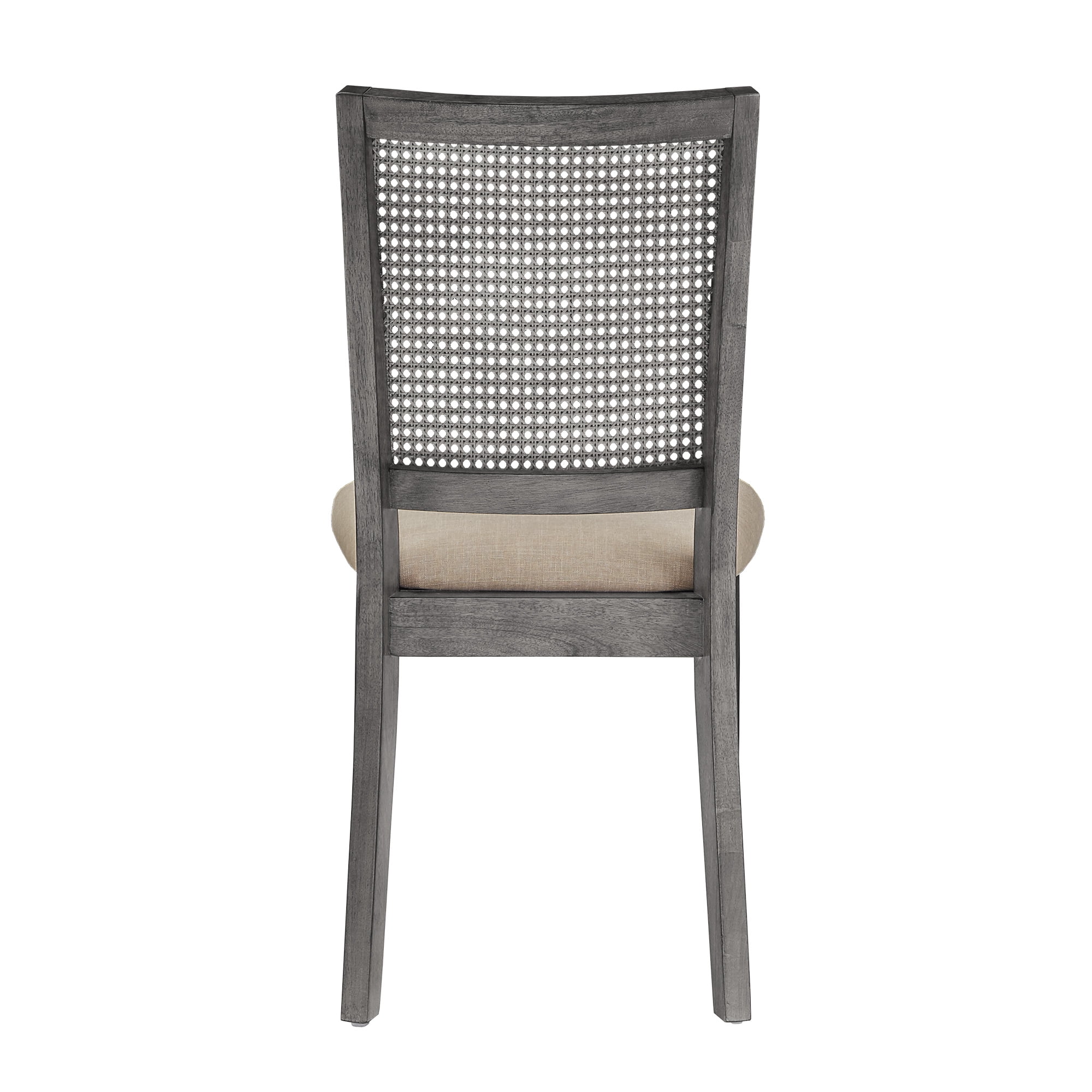Weston Home Farmhouse Rattan Back Dining Side Chairs, Antique Grey (Set of 2)