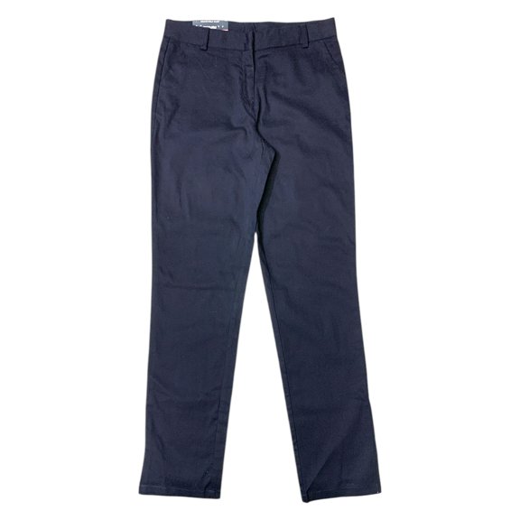 Nautica Youth Girl's Easy Care Adjustable Waist School Uniform Pants, NDD0023Q (414 SU Navy, 8)