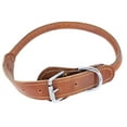 thumbnail image 5 of Genuine Leather Round Circle Rolled Dog Collar with Leash 4ft for Medium Large Pet sz M: Neck 12" - 16", 5 of 5