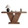 thumbnail image 2 of GZXS 66" Rectangle Console Table for Entryway, Space-Saving X-Frame Wooden Sofa Table with Wide Top, Heavy-Duty Hallway Table for Living Room, Foyer (Imitative Oak), 2 of 7