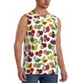 thumbnail image 2 of Uemuo Colorful Fruits Pattern Men's Sleeveless T-Shirt,Muscle Athletic Tank Top, Moisture-wicking Quick-dry Breathable Classic Tee Top for Gym Run Outdoor Sports-Small, 2 of 8