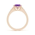 thumbnail image 2 of ANGARA Natural Oval 2.28 ct Amethyst Ring with Flush-Set Diamonds in 14K Rose Gold for Women (Size-10x8mm) | February Birthstone, Birthday, Anniversary, Jewelry Gift for Women | Natural Amethyst Ring, 2 of 9