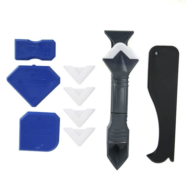 Kit de 10 piezas de herramientas para calafatear, removedor de sellador de silicona, pala, raspador de cemento de vidrio para calafatear
