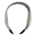 thumbnail image 3 of Unique Bargains 1 Pc Headband Fresh Plaid Wide Hair Accessories Black White, 3 of 5