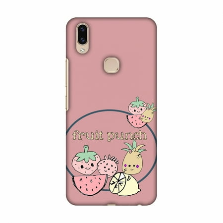 Vivo V9 Case - Fruit Punch- Sooty pink, Hard Plastic Back Cover, Slim Profile Cute Printed Designer Snap on Case with Screen Cleaning Kit