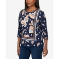thumbnail image 6 of Alfred Dunner Womens Petite Paisley Border Braid Neck Top, 6 of 6