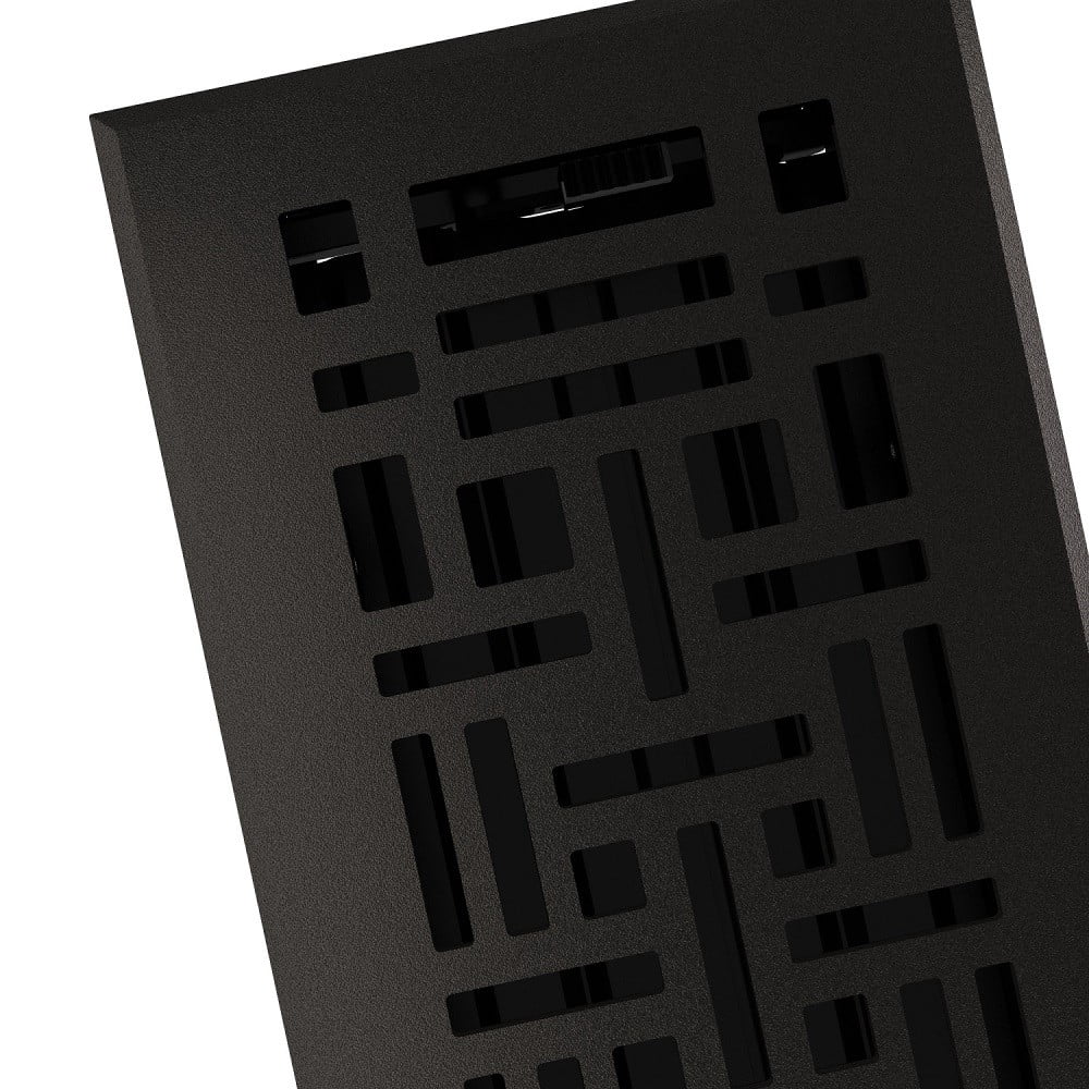 Imperial RG3480 Cast Iron Arts & Crafts Design Louvered Floor Register - 4inch x 10inch Duct Opening