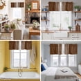 thumbnail image 5 of Brown White Stripe Kitchen Curtain Valances for Windows Farmhouse Short Curtains, Modern Rustic Vertical Striped Rod Pocket Valance Curtain for Bedroom Cafe Living Room 42"x12", 5 of 8