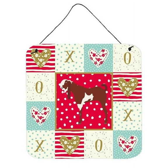 Caroline's Treasures CK5317DS66 Jamnapari Goat Love Wall or Door Hanging Prints, Red, 6x6, multicolor