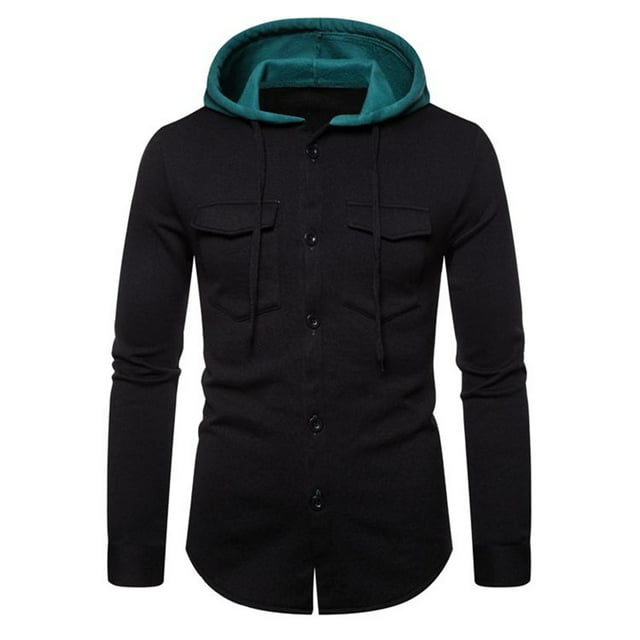 DPTALR Autumn And Winter Men's Cardigan Casual Hooded Sweater Large Multicolor Coat