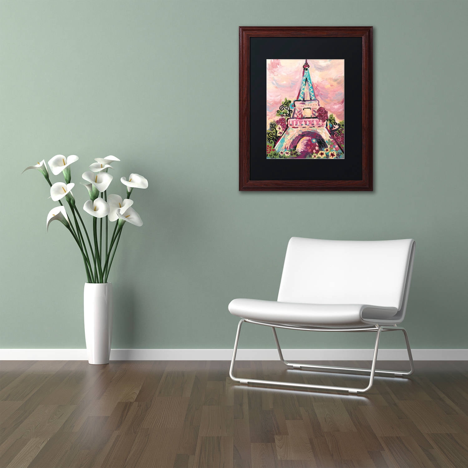 Trademark Fine Art "Lumiere De La Ville" Canvas Art by Natasha Wescoat, Black Matte, Wood Frame