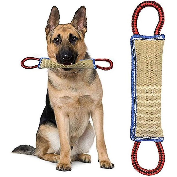 Juguete para remolcar perros, almohada resistente para morder de yute, equipo de entrenamiento duradero, juguete interactivo para perros grandes y cachorros