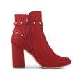 thumbnail image 3 of Unique Bargains Femmes Boucle Décor Talons Chunky Bottines, 3 of 7