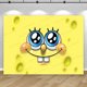 thumbnail image 3 of Fondo de fiesta de Bob Esponja con nombre y edad de bebé personalizado, decoración para cumpleaños de niño, accesorios de fotografía de Patricio y Estrella, pancarta, 3 of 5