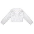 thumbnail image 4 of RUNQHUI Kids Girls Long Sleeves Faux Fur Bolero Shrug Wedding Bridesmaid Dress Cover Up Shawl Ivory L, 4 of 8